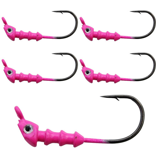 1/4 oz. Inshore Jig Head for Flats, Teaser Head, Bass/ 4/0 Hook 3 Barb Bait Holder (Green)